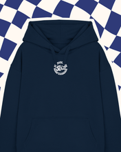 Laden Sie das Bild in den Galerie-Viewer, Organic Oversize Hoodie "Schalke Fans gegen Rassismus" Dunkelblau (Stick)