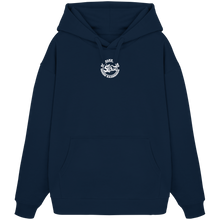 Laden Sie das Bild in den Galerie-Viewer, Organic Oversize Hoodie "Schalke Fans gegen Rassismus" Dunkelblau (Stick)
