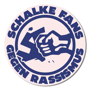 Sticker Schalke Fans gegen Rassismus - Blau auf Weiss