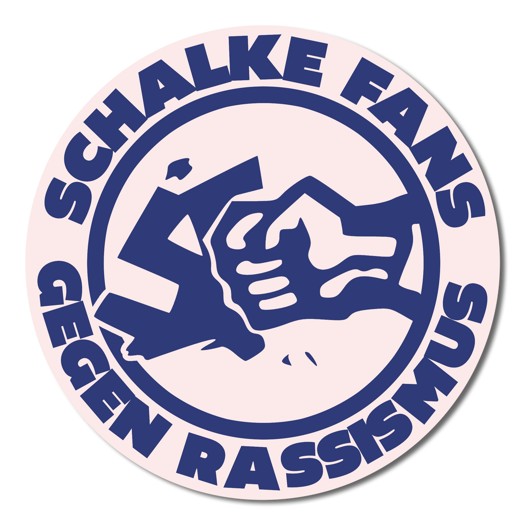 Sticker Schalke Fans gegen Rassismus - Blau auf Weiss